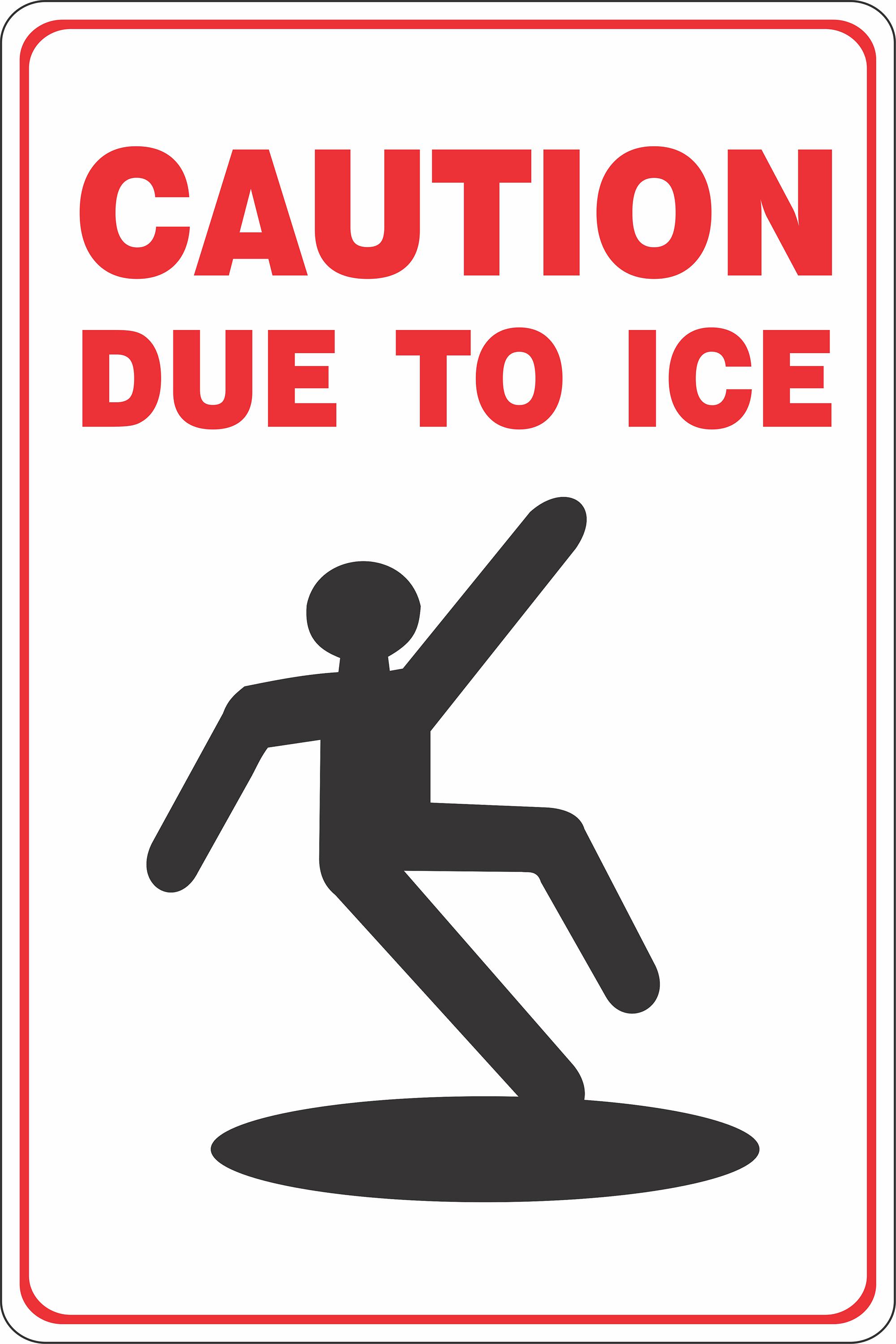 Caution - Ice 18x12