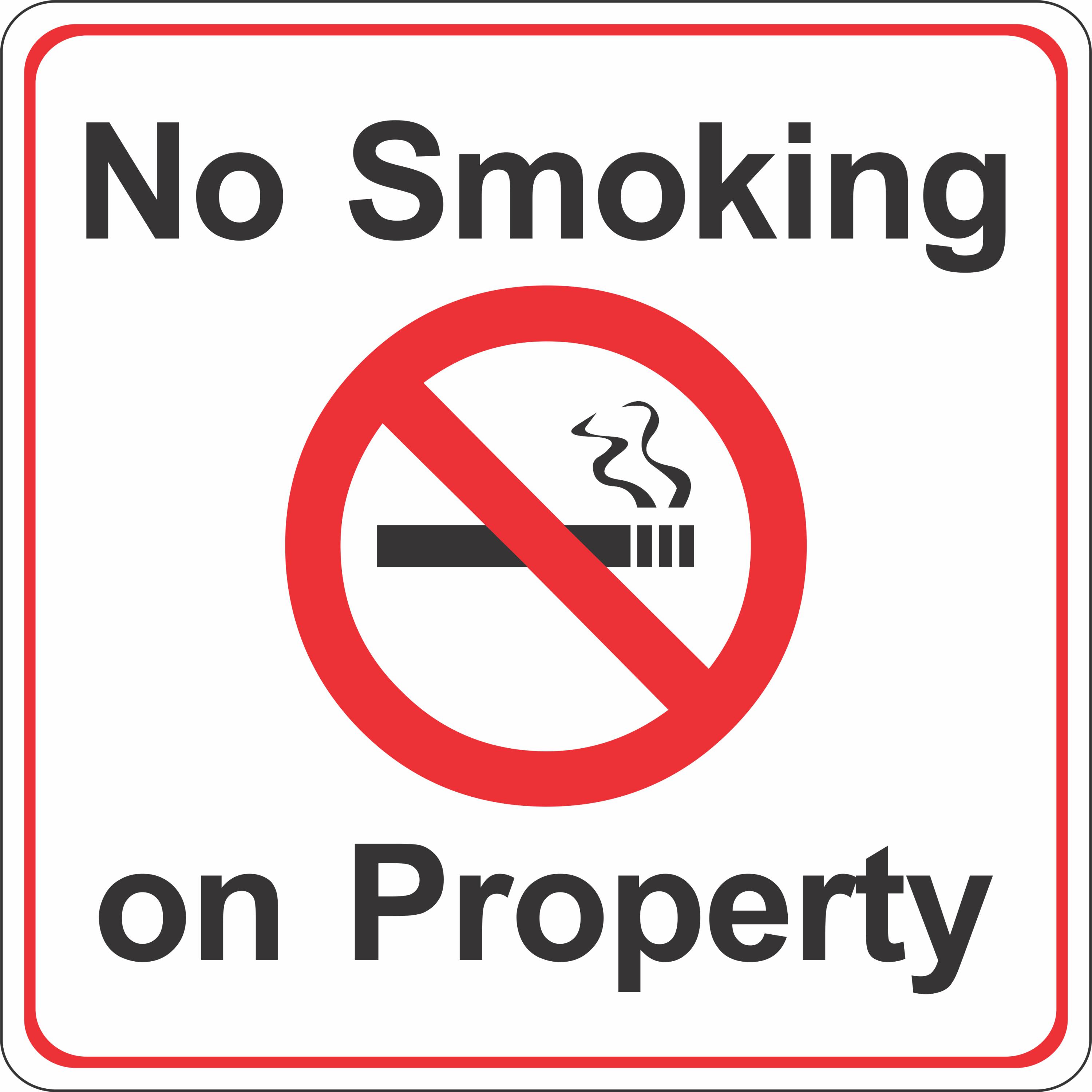 No Smoking on Property 12x12